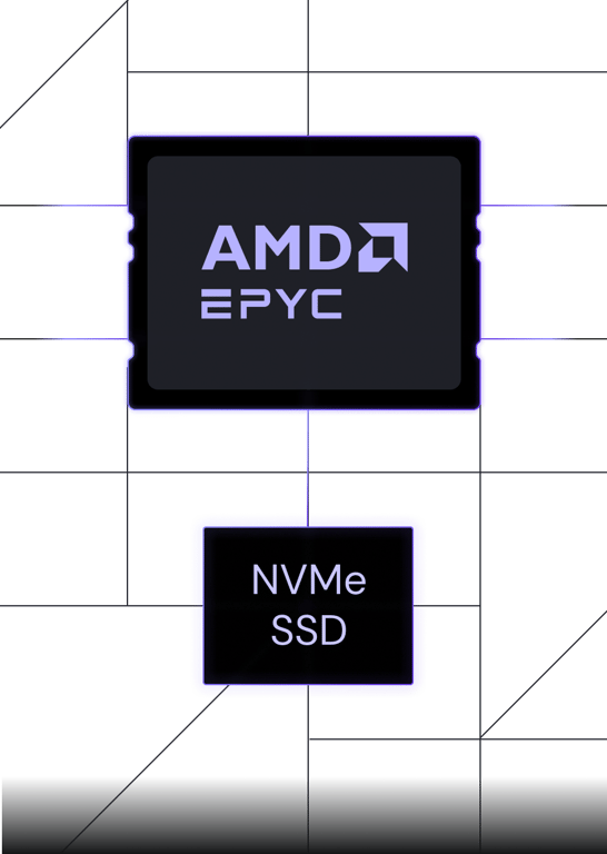 Official Hostinger illustration for AMD EPYC and NVMe SSD.