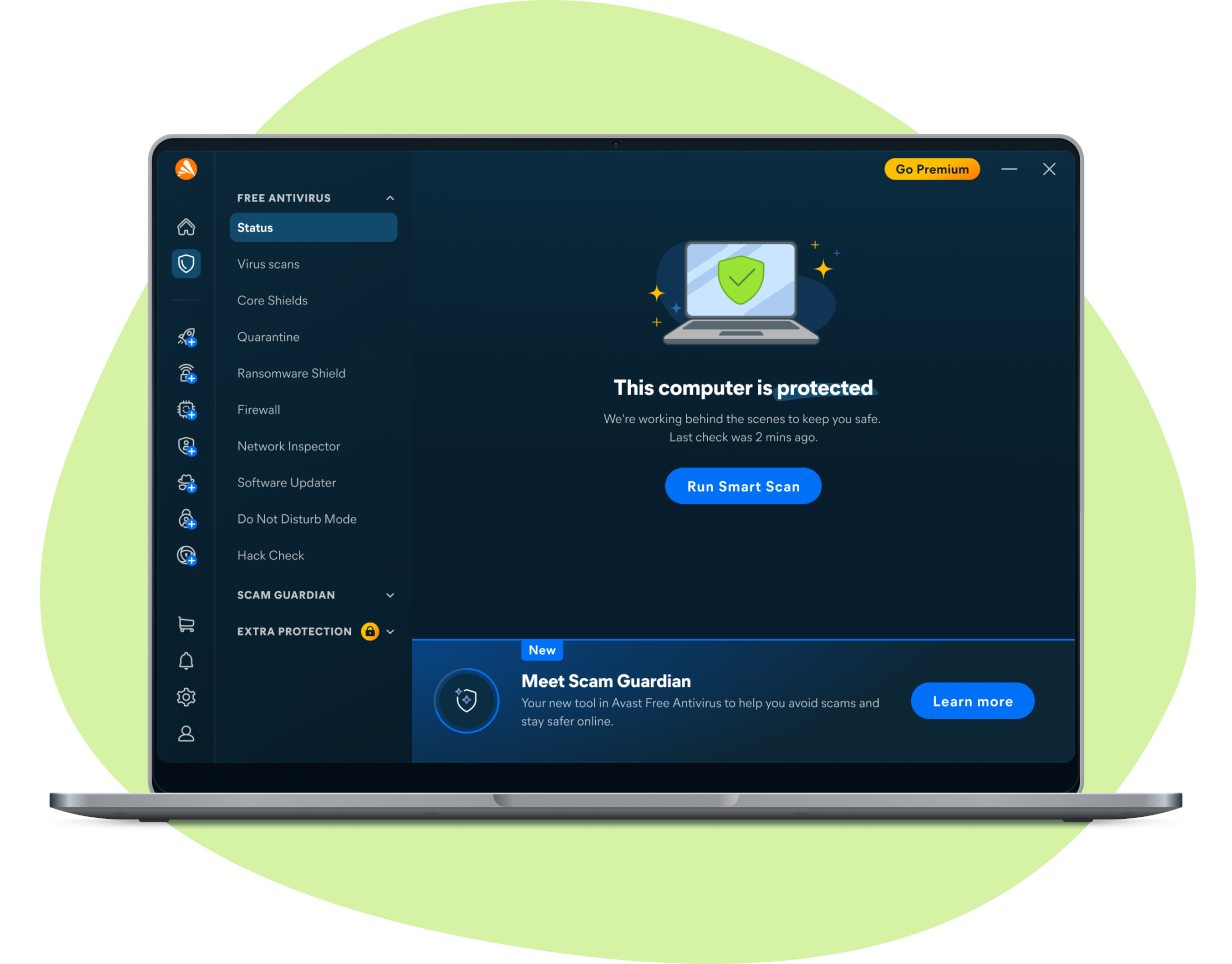 Pantalla oficial de Avast One centrada en proteccion contra estafas.